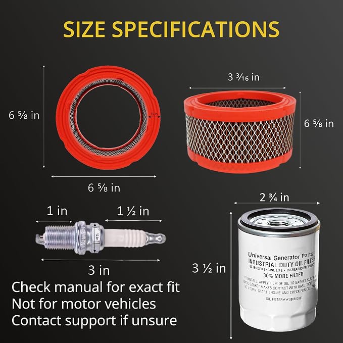 Replacement Maintenance Kit 0J57670SSM for Select Generac 410cc and 990cc Engines for Home Stand by Back Up Generators Ranging from 7kw to 18kw, with Full Synthetic Motor Oil