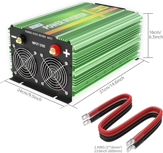 EDECOA 3500W Pure Sine Wave Inverter DC 12V to 120V 110V AC Power Converter for Car RV Motorhome with LCD Remote and AC Terminal Block (3500W/12V V3.1 (ET-RC Remote))