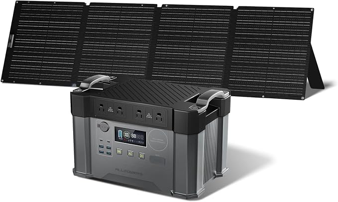 ALLPOWERS S2000 Pro Solar Generator with SE200 200W Foldable Solar Panel Included, 2400W Portable Power Station, MPPT 1451Wh Power Generator, UPS Function, Solar Backup Power for Home Outdoor Camping