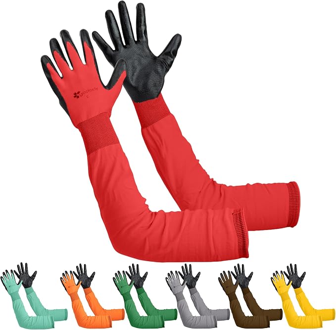 Long Sleeve Gardening Gloves for Women & Men, Long Cuff Garden Gloves | Multipurpose heavy-duty design for outdoor & indoor use; extended cuff shields forearms from thorns, scratches & dirt