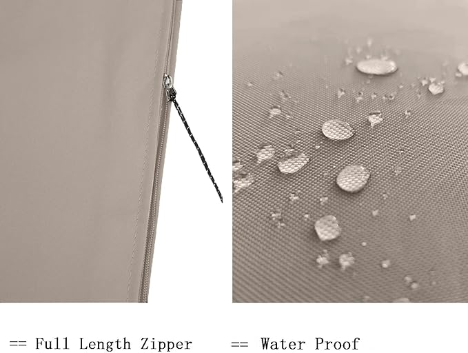 Patio Umbrella Covers for 10ft to 11ft Patio Umbrellas, Waterproof and Durable Market Parasol Ourdoor Umbrella Covers with Zipper and Rod