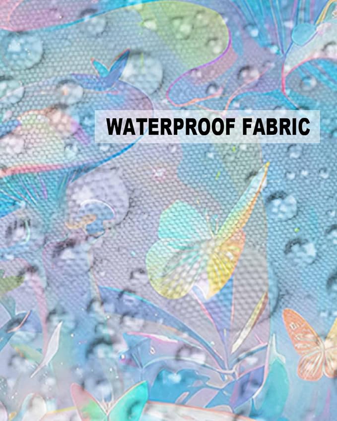 Outdoor Waterproof Throw Pillow Covers 24x24in, Abstract Rainbow Colors Cushions for Garden Patio Furniture Chairs Set of 2, Soft Butterfly Mushroom Home Decor Couch Sofa Polyester Pillow Cases