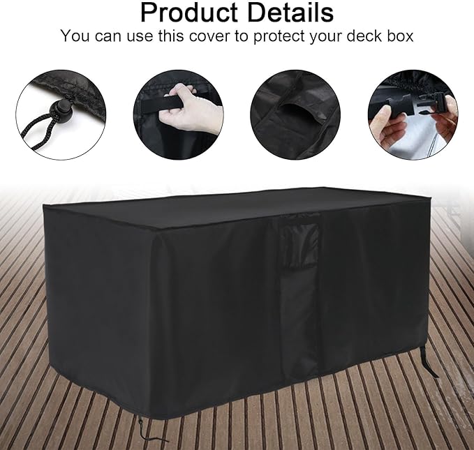 Outdoor Storage Box Cover for Keter Westwood 150 Gallon Resin Large Deck Box, Waterproof Patio Storage Box Cover - 62 x 29 x 25 Inch