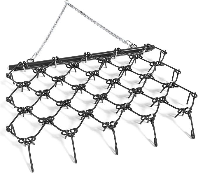 Garvee Heavy Duty Drag Harrow 5 x 4.5 FT Leveling Grading Steel Mesh, 3/8 Thick Harrow Tines, Tow Behind Agricultural-Style Drag for ATV, UTVs,Lawn Tractors Leveling& Grading, Black | 3/8 Thick Harrow Tines, Tow Behind Agricultural-Style Drag for ATV, ...