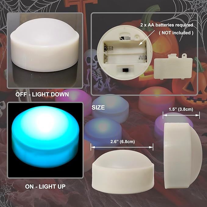 4 PCS Color Changing Halloween LED Pumpkin Candle Lights with Remote and Timer Battery Operated Colored Flameless Candle Set Bulk for Jack-O-Lantern Décor Halloween Party Home Spooky Decorations