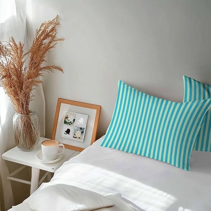 Lumbar Pillow Covers 20x12 Inch Set of 2, Modern Striped Waterproof Outdoor Cushion Covers, Geometric Abstract Minimalist Decorative Pillowcases for Couch, Sofa, Bed, Garden, Patio