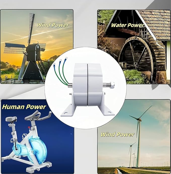 12000W low rpm permanent magnet generator, 3 Phase Gearless Permanent Magnet AC Alternator Water Wind Turbine Generator With Rectifier,Wind turbine with rectifier (220 Volts)