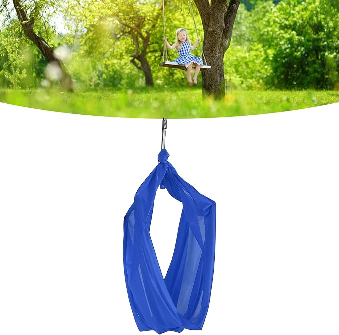 Stretch Hammock, Portable Nylon Hammock, Camping Gear Hammock, Nylon Camping Hammock Chair for Outdoor, Indoor (Blue)