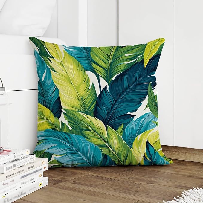 Turquoise Lime Green Pillow Cover Teal Blue Aqua Tropical Pillow Covers 20x20 INFarmhouse Accent Outdoor Waterproof Decorative Pillow Cover for Patio Funiture Garden