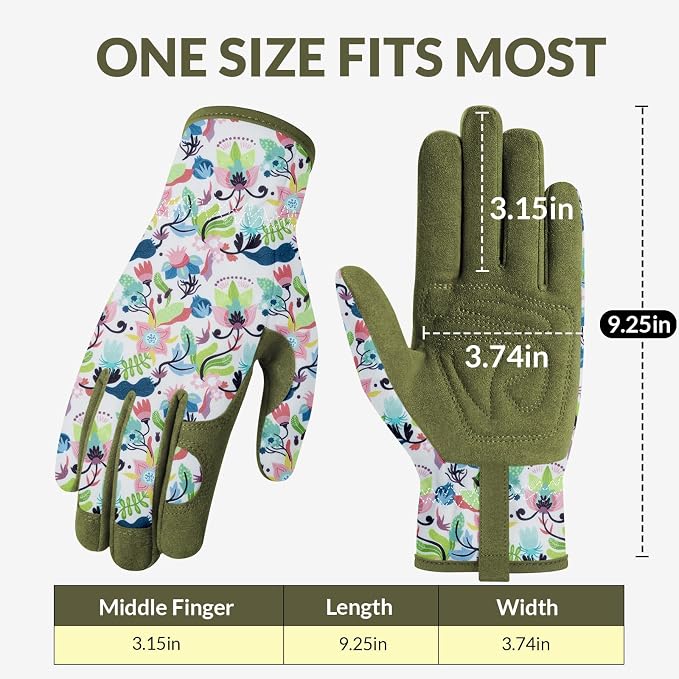 Baidast Gardening Gloves for Women, Breathable Leather Garden Gloves with Grip, Thorn Proof Work Gloves
