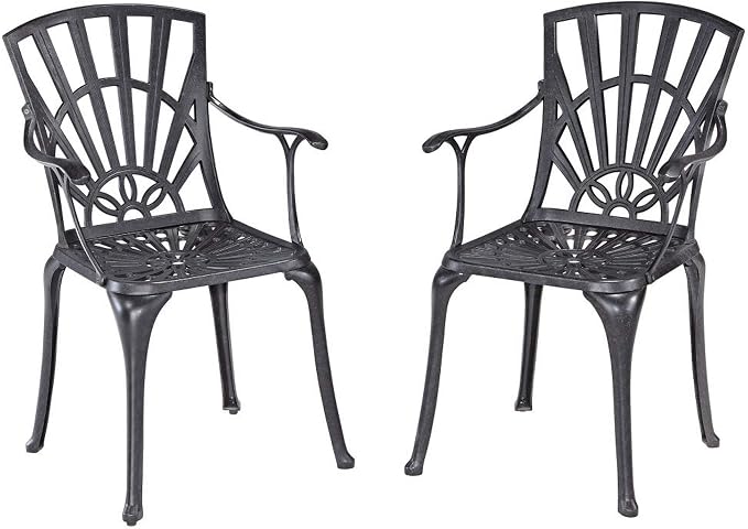 Homestyles 6660-3058C 5 Piece Outdoor Dining Set, 42" Table, Charcoal