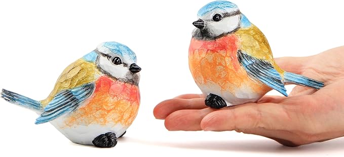 Outdoor Bird Statue for Garden Decoration 2 Small Birds Figurine for Home