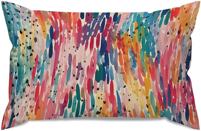 Lumbar Throw Pillow Cover Make It Rain Fiesta Pillow Case Farmhouse Rainbow Colorful Pillow Cover Accent Outdoor Garden Decoration for for Sofa Couch Bedroom Car Home 12x20in