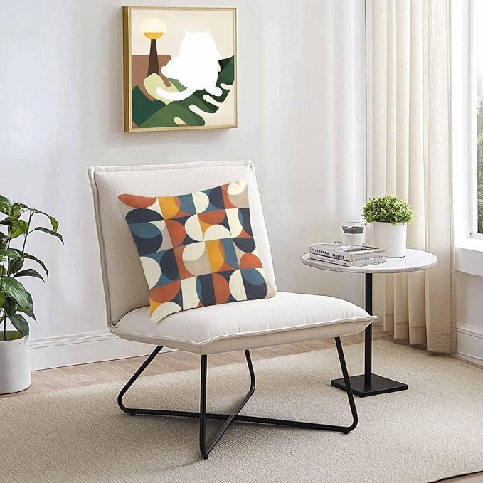 Vandarllin Outdoor Throw Pillows Covers 24x24 inch Set of 2 Waterproof Mid Century Geometric Decorative Zippered Cushion Covers for Patio Furniture, Abstract Modern Lumbar Pillowcases