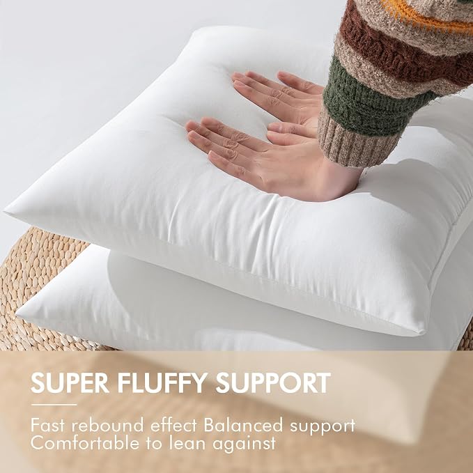 MIULEE Pack of 4 Waterproof Pillow Inserts Bundle Pack of 2 Outdoor Pillow Covers Black 16x16 Inch