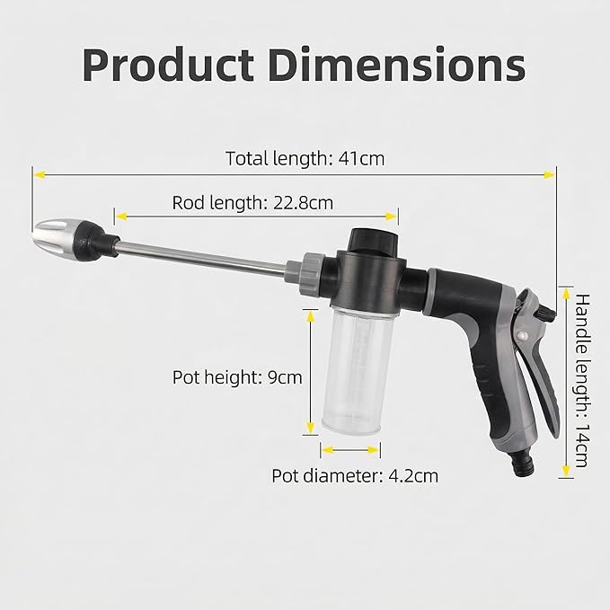 Pressure Washer - 15x More Powerful Than Hoses, Upgraded High Power Electric Cleaner, with 360° Rotating for Effortless Dirt & Stain Removal Three Spray Modes (Style A)