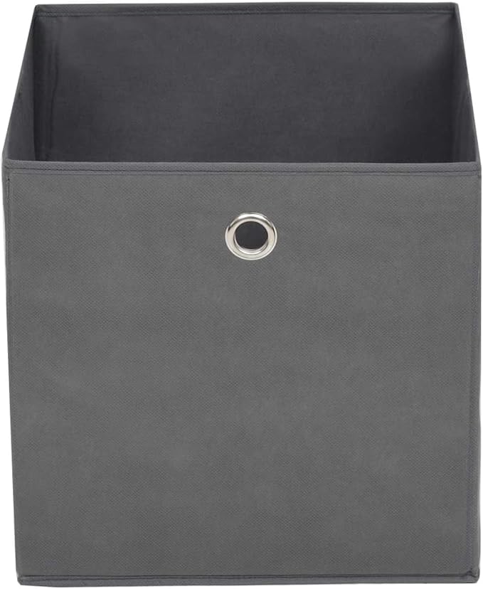 Homgoday Storage Boxes 10 Pieces Non-Woven Fabric 28 x 28 x 28 cm Grey, Furniture Chests and Trunks, Garden Container, Garden Tool Holder, Outdoor Pouf, Outdoor Storage Box
