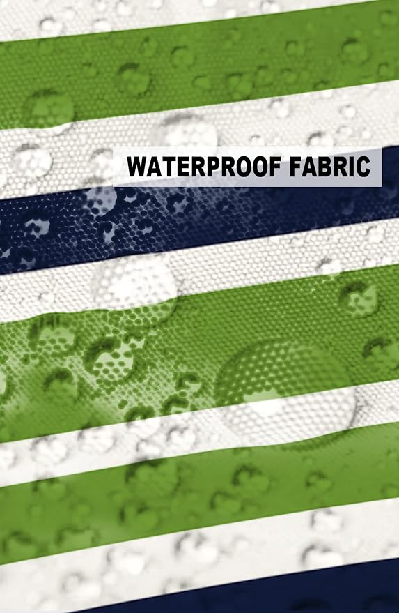 Outdoor Waterproof Pillow Covers for Patio Furniture Navy Blue Green Stripes Decorative Throw Pillow Cover Lime Green Stripes Pillowcases Set of 2 Cushion Case for Sofa Couch Chair 26 x 26 Inches