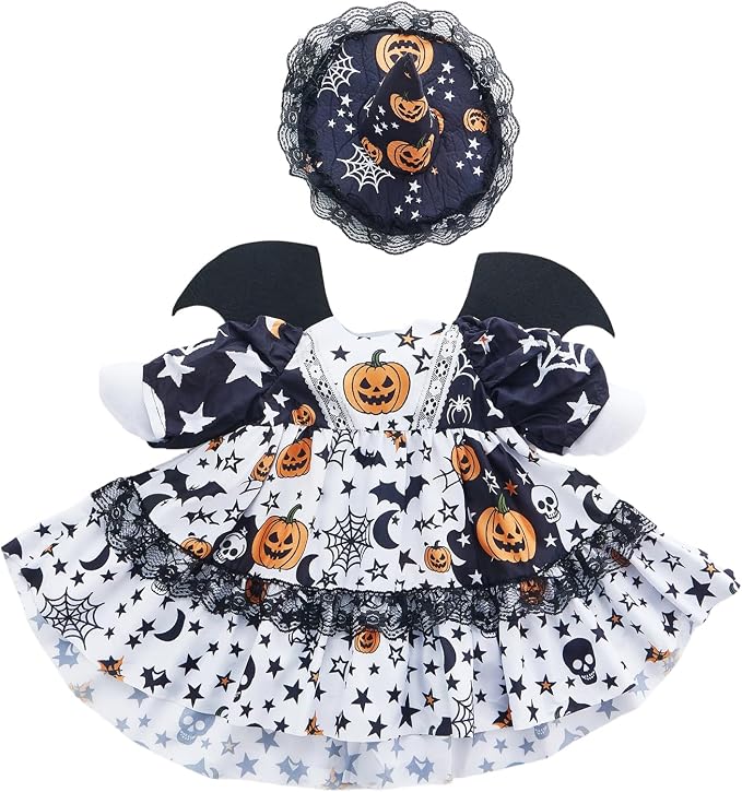 Mtsebmves Pumpkin Wizard Porch Goose Outfit Witch Geese Costume 23-Inch Porch Goose Dress for Yard Lawn Outdoor Garden Patio