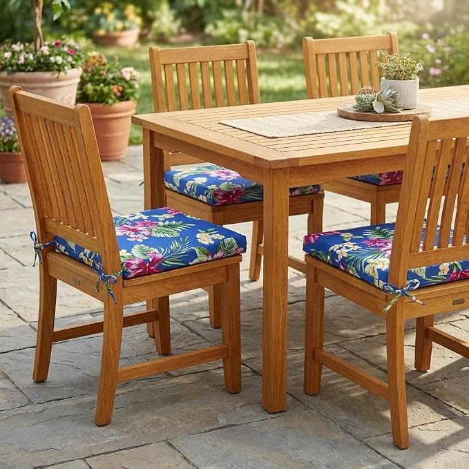 BrylaneHome Bh Outdoor Performance Patio Chair Cushion - Cobalt Tropicana