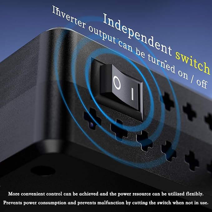 Car Inverter 200W DC12V to AC100V Converter, 3 USB Ports with QC3.0 Fast Charging, TYP-C Support, Smart Display, Multi-Protection, Car Power Inverter for Charging & Power Supply