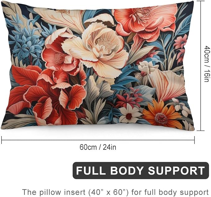 Decorative Pillows Tropical Flower Leaves Pillow Cases Tropical Red Hibiscus Flower Lumbar Pillow Case Cushion with Hidden Zipper Soft Cozy Decorations Supplies for Sofa Couch 16 "x24