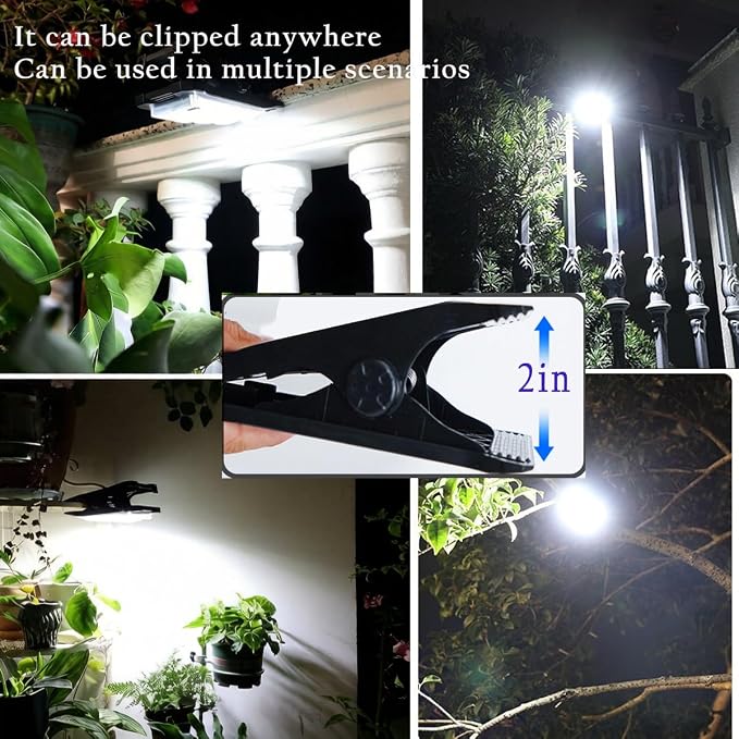 Solar Clip Lights Outdoor, Motion Sensor LED Clip On Lights, IP65 Waterproof Solar Powered Security Lights for Patio Fence Garage Yard Camping 6 Pack