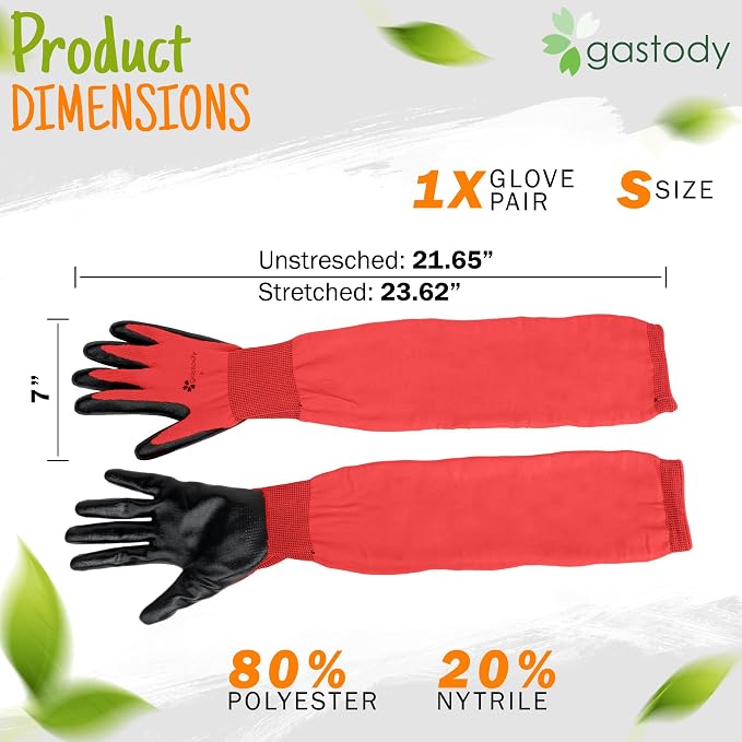 Long Sleeve Gardening Gloves for Women & Men, Long Cuff Garden Gloves | Multipurpose heavy-duty design for outdoor & indoor use; extended cuff shields forearms from thorns, scratches & dirt