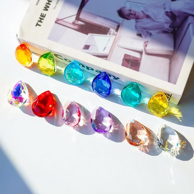 10 Pcs Pink Crystal Bauhinia Suncatcher Prisms Chandelier Window Decor | Pink Crystal Bauhinia Prisms Suncatcher Pendants 38mm Chandelier Beads Replacement for Window Wedding Party Decor