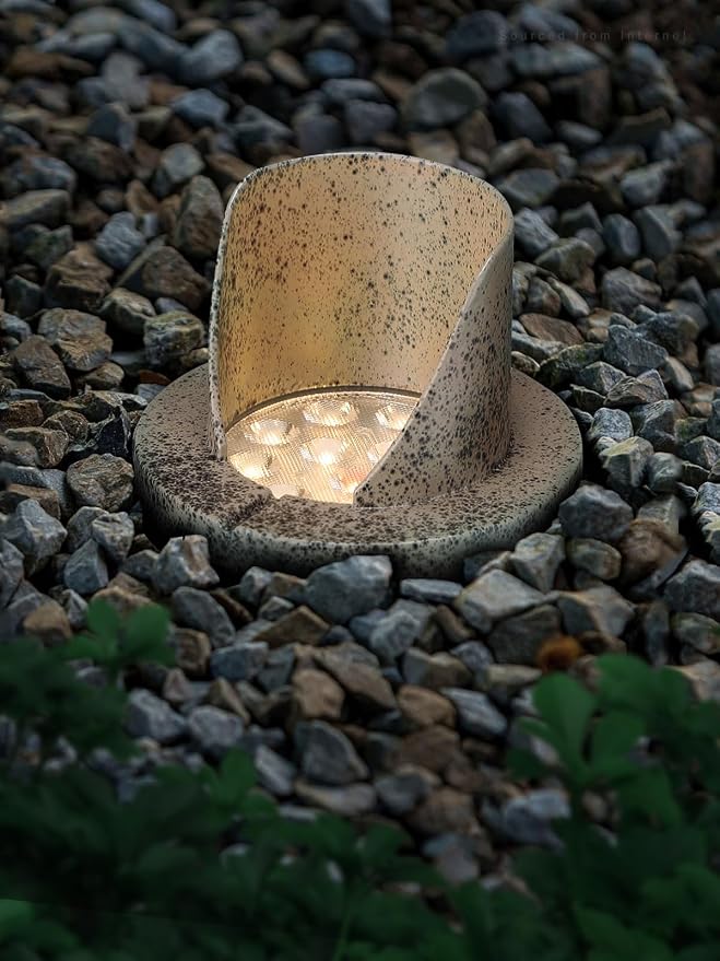LEONLITE 6-Pack Dia.4 Inch 3000K Well Lights Shielded Top Rock Color | 12-24V AC/DC, CRI90, Landscape LED In Ground Outdoor, Low Voltage Garden Landscaping, Warm White, Aluminum