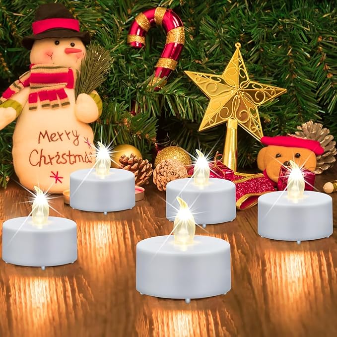 Nancia Tea Lights, 200PACK Flameless LED Tea Lights Candles, Flickering Warm White, 200 Hours Battery-Powered Tea Light, Ideal Party, Wedding, Birthday, Gifts Home Decoration