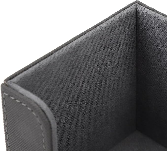 Zunate Card Deck Box for Tarot or Game Cards, Large Capacity PU Leather Storage Box/Cover with Magnetic Flap Lid, Holds 100 Cards, Soft Felt Lining, Black Finish (Grey)