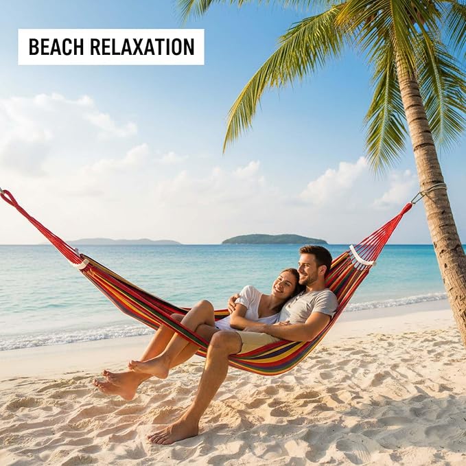 YSUEFIJO Relaxing Hammock Chair for Indoor and Outdoor Use, Hanging Hammock with Portable Design, Comfortable Hammock for Balcony, Patio, Or Garden, Perfect Hanging Hammock for Leisure Or Reading