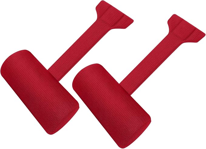 Kigley 2 Pcs Chaise Lounge Headrest Pillow for Patio Outdoor Pool Headrest Pillow Quick Drying Lounger Supplies for Adult with Non Slip Weighted Tail(Burgundy)