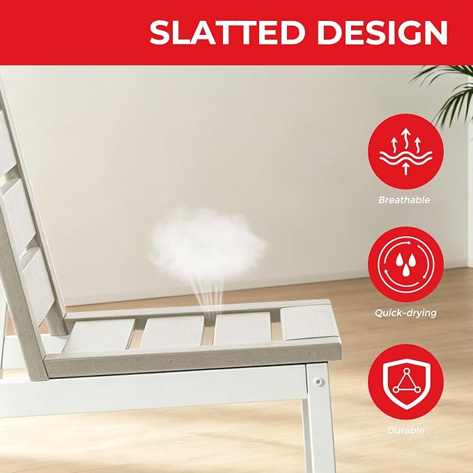 Costaelm Stinson Outdoor Patio HDPE Dining Side Chair, Sand
