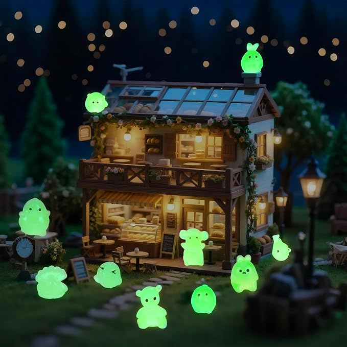 300PCS Mystery Mini Resin Animal Blind Bags, Glow in The Dark Tiny Animal Figures, 50+ Animal Combination Sets for Classroom Prizes, Party Favors, Fairy Garden & DIY Decor