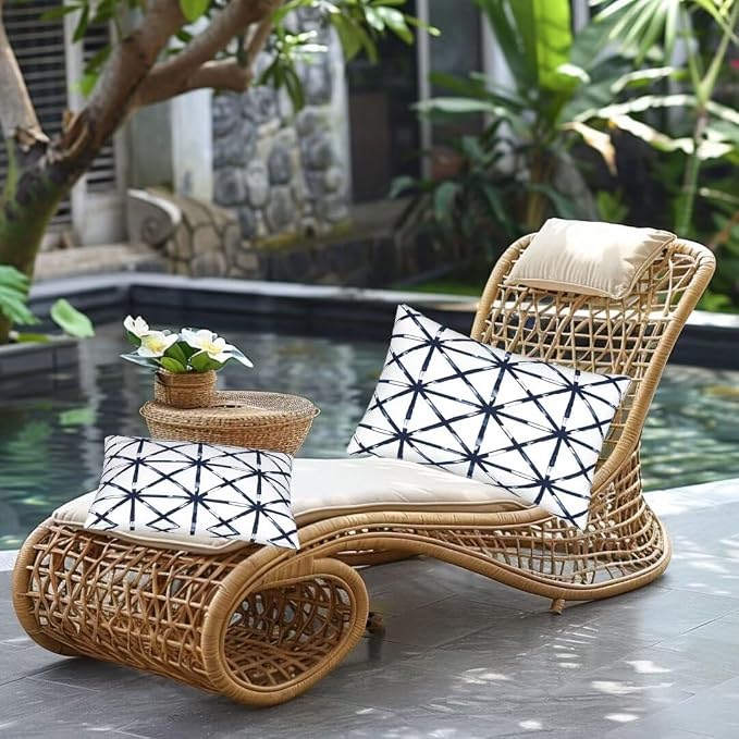 Outdoor Pillows Waterproof Set of 2 Outdoor Pillow Covers 16x24 Inch, Modern Throw Pillows Striped Pillow Covers, Garden Decorative Pillows Outdoor Pillows for Patio Furniture Car Home Decor -hs345
