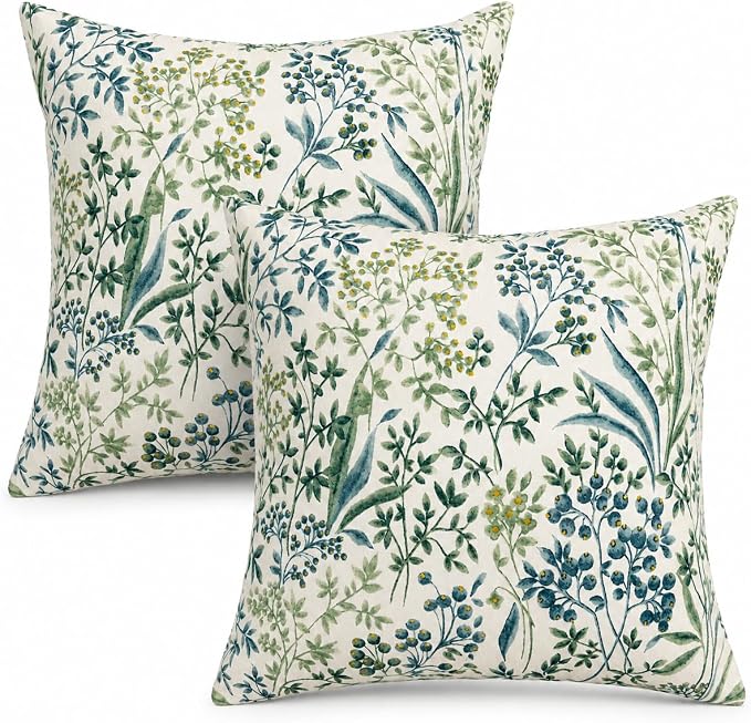Outdoor Pillows 18"x18" Waterproof Decorative Pillows with Inserts | Set of 2 Fade Resistant Patio Throw Pillows for Porch Garden Couch and Patio Furniture