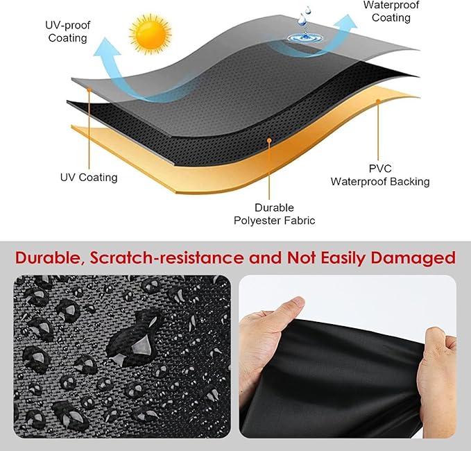 Patio Table Cover, 36 Inch Round Outdoor Table Cover, Waterproof Protective Covers Patio Furniture Covers-36x28Inch