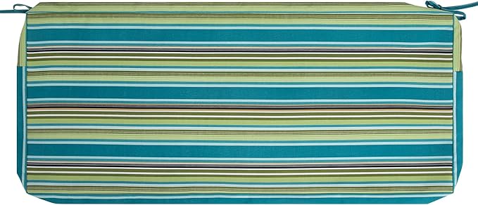 FUNHOME Outdoor Cushion Covers,42" x 18" x 3", No Insert! Patio Cushion Covers Replacement for Outdoor Furniture,Water Resistant Patio Bench Loveseat Covers 1 Pack, Green Stripe(Covers ONLY)