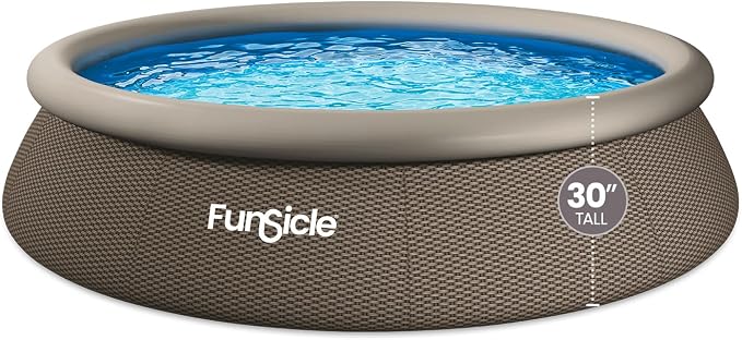 Funsicle 12' x 30" Quickset Designer Above Ground Pool & Pump, Double Rattan, Age 6 & up