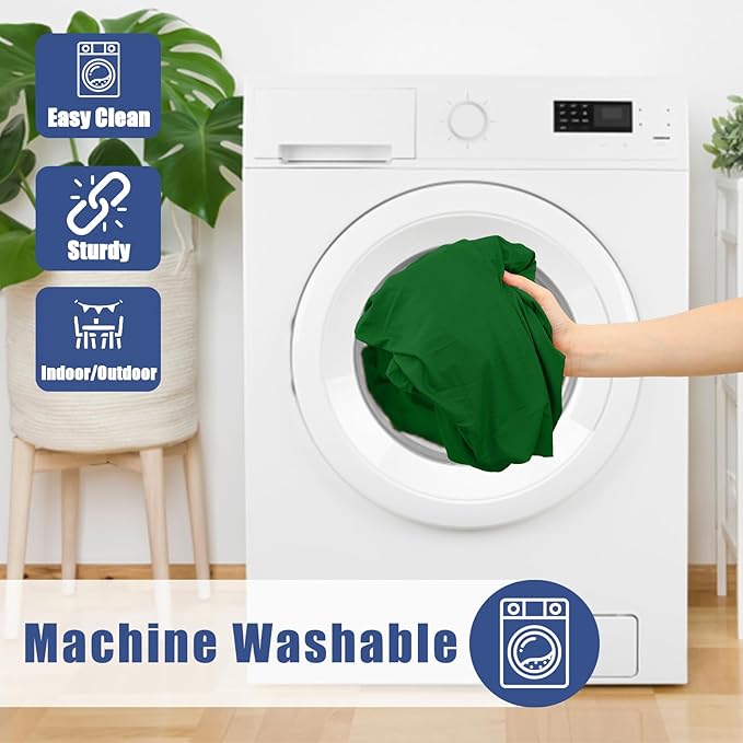 Moosfor Spandex 6 Foot Rectangle Table Cloth 2 Pack, Elastic Fitted Tablecloths for Picnic, Stretch Washable Patio Table Cover for Outdoor, Camping, Banquet and Parties (Emerald Green, 18"x72")