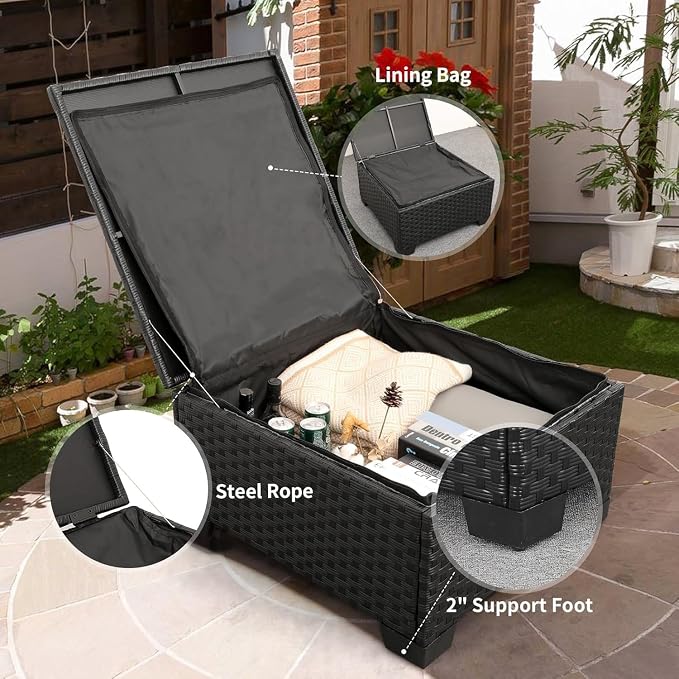 3 Piece Outdoor Patio Furniture Set with Waterproof Covers, Light Grey Patio Couch for Backyard, Deck, Porch Lounge(Gray)
