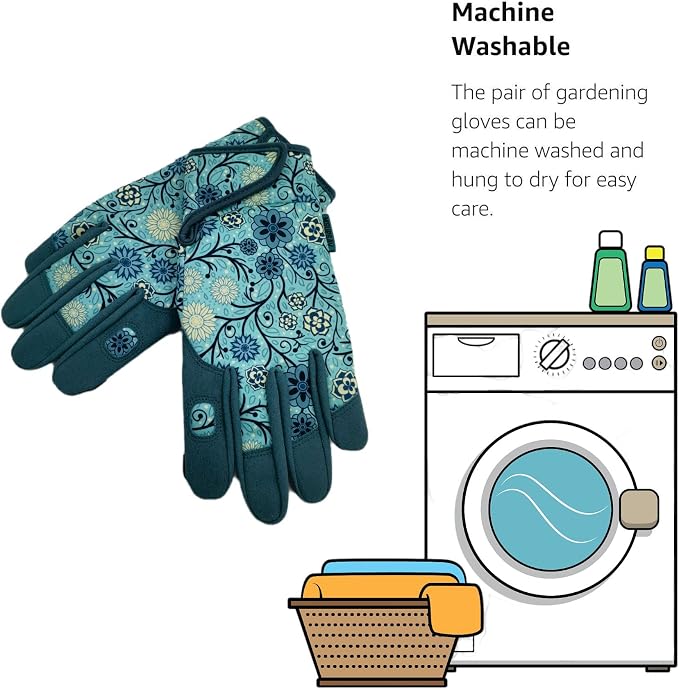 Cute Pattern Gardening Gloves,Thornproof Garden Glove,Gardener Gift | Gardening Gifts for Women,Touchscreen,Tender Thornproof,Cute Pattern,Protection Palm,Machine Washable,Adjustable Cuff