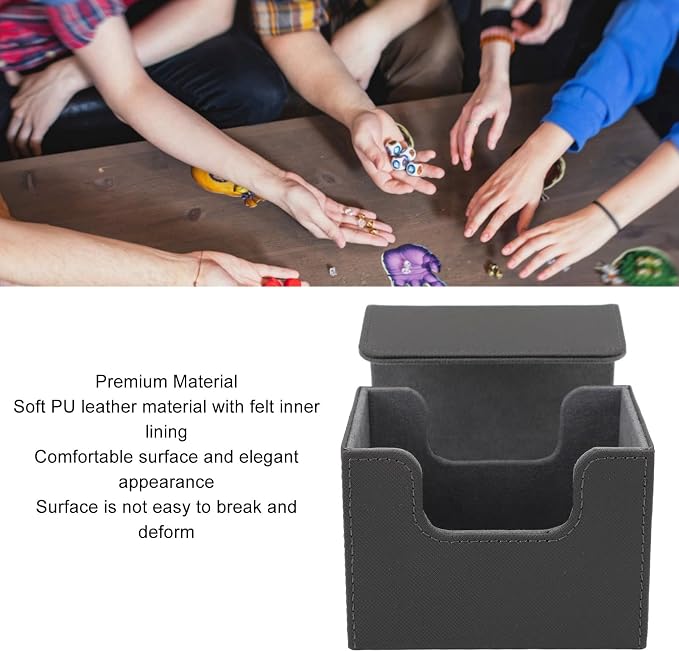 Zopsc PU Leather Card Deck Box, Magnetic Flap Lid, Large Capacity Storage Case for Game Cards Tarot Cards, Card Deck Case with Strong Closure
