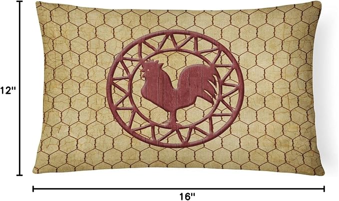 Caroline's Treasures SB3085PW1216 Rooster Chicken Coop Canvas Fabric Decorative Pillow 100% Machine Washable Pillow, Indoor or Outdoor Decorative Throw Pillow for Couch, Bed or Patio