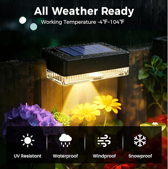 AUDERWIN Solar Deck Lights Outdoor 16 Packs, Solar Powered LED Step Lights Waterproof Outdoor for Deck, Stairs, Step, Fence, Wall, Patio, Yard, Pool and Pathway (Warm White)