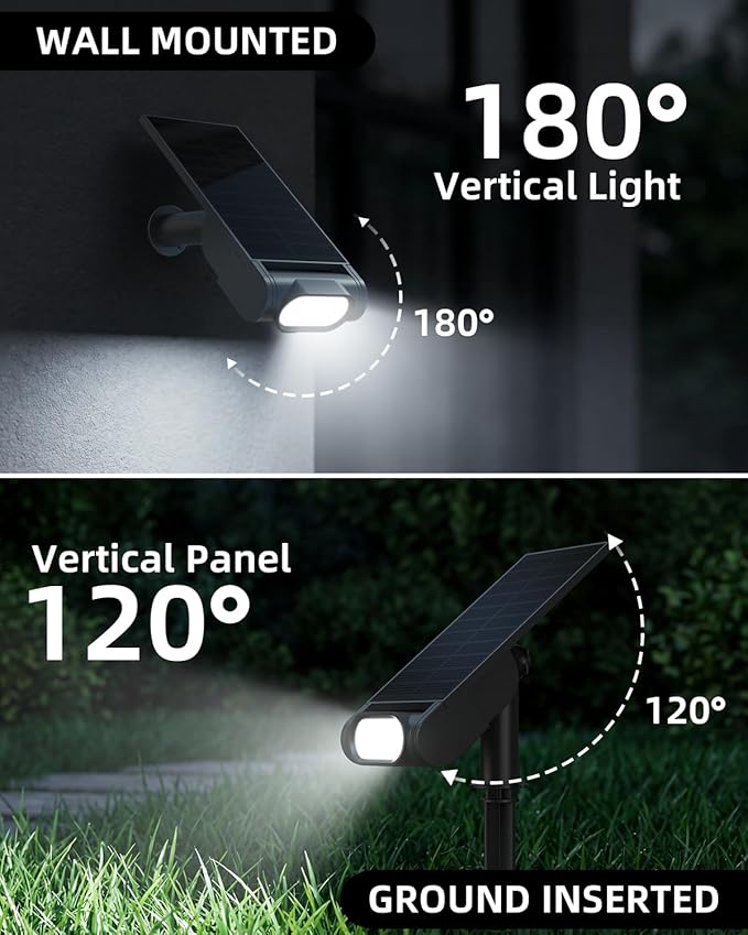 EZVALO Solar Spot Lights Outdoor with Remote, Solar Spotlights Waterproof IP67, 3 Color Temps & RGB Color Changing Solar Lights for Outdoor Yard Garden Plant Trees Pathway (4 Pack)
