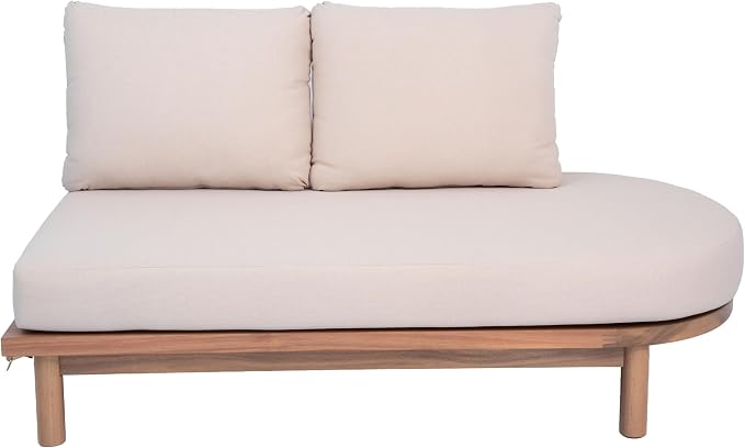 Christopher Knight Home Gemsy 118" Acacia Wood Outdoor Patio Furniture Set with Cushion, Outdoor Half Moon Curved Sectional Sofa Set with Coffee Table, Patio Sectional Sofa Set, Beige+Light Teak