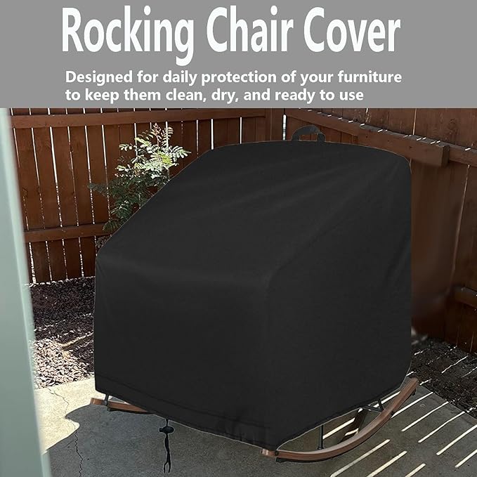 Outdoor Papasan Rocking Chair Cover Waterproof, Outdoor Egg Rocking Chair Cover for Oversize Rocking Chair and Rattan Wicker Papasan, 41"W x 45"D x 31"H